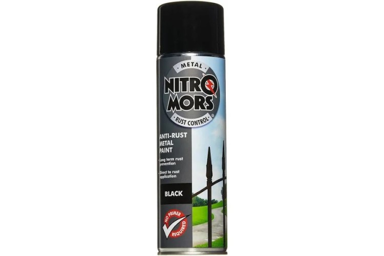 Nitromors Anti-Rust Smooth Metal Paint Aerosol Black 500ml