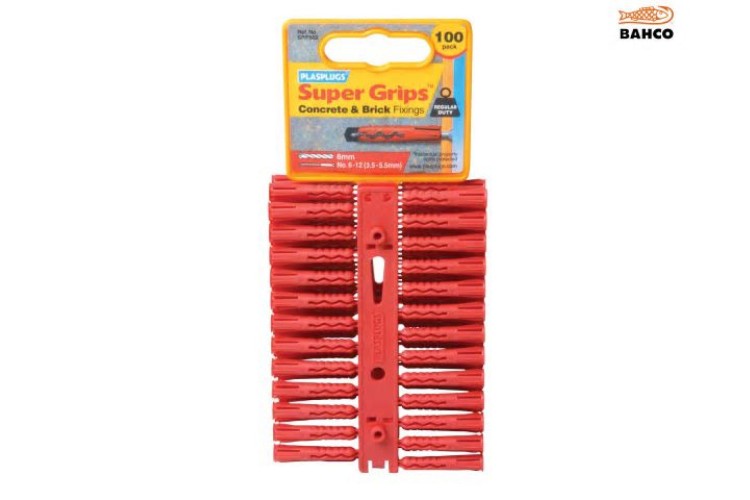Plasplugs Srp 502 Solid Wall Super Grips? Fixings Red (100)