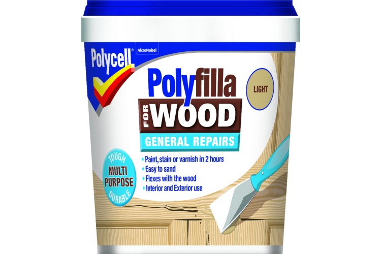 Polycell  Polyfilla Wood  General Repair Light Tub 380gm 