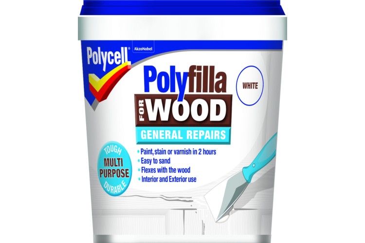Polycell  Polyfilla Wood  General Repair White Tub 380gm 