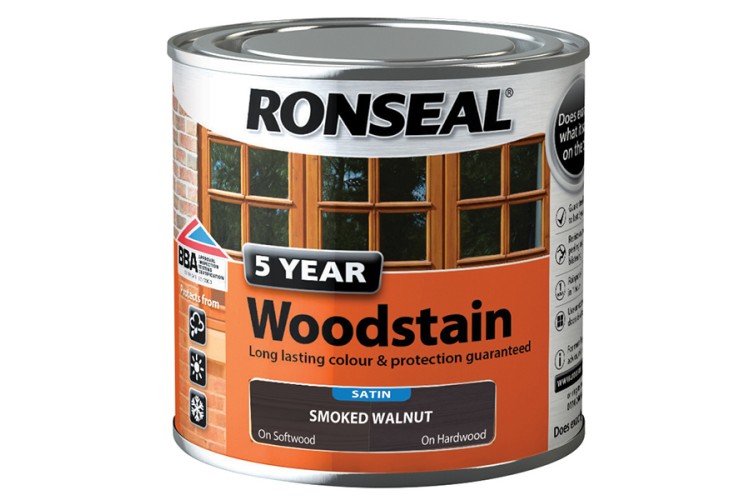 Ronseal 5 Year Woodstain Smoked Walnut 250ml