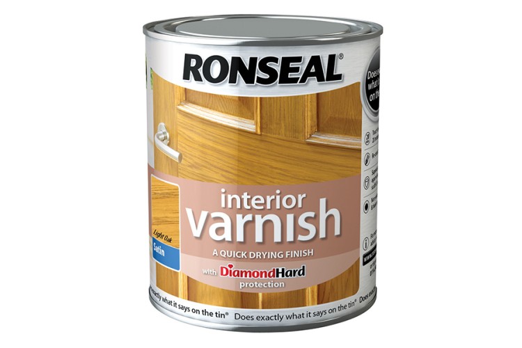 Ronseal Interior Varnish Quick Dry Satin Light Oak 750ml