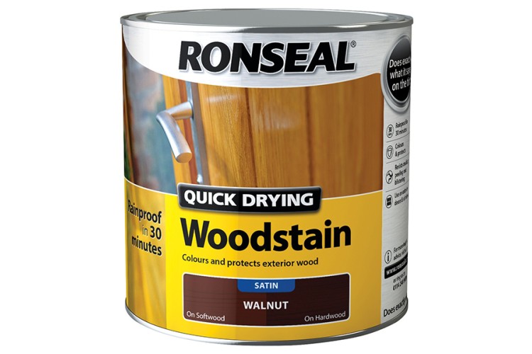 Ronseal Quick Drying Woodstain Satin Walnut 750ml