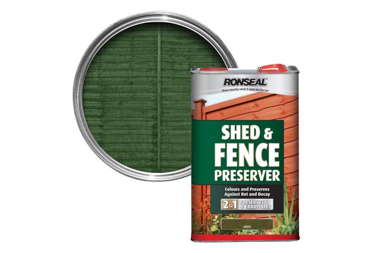 Ronseal Shed & Fence Preserver Green 5 Litre