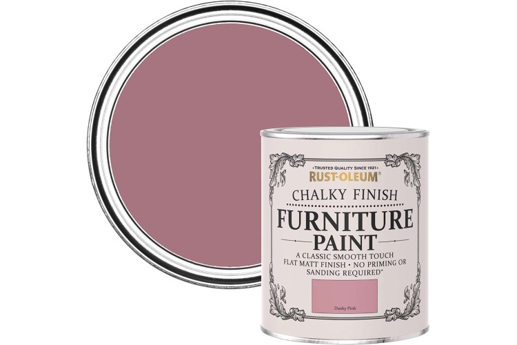 Rust-Oleum  Chalky Finish Furniture Paint - Dusky Pink - 750ml
