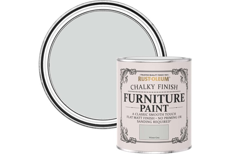 Rust-Oleum  Chalky Finish Furniture Paint - Winter Grey - 750ml