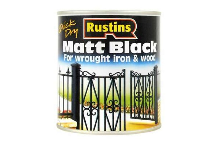 Rustins Matt Black Paint Quick Drying 1L