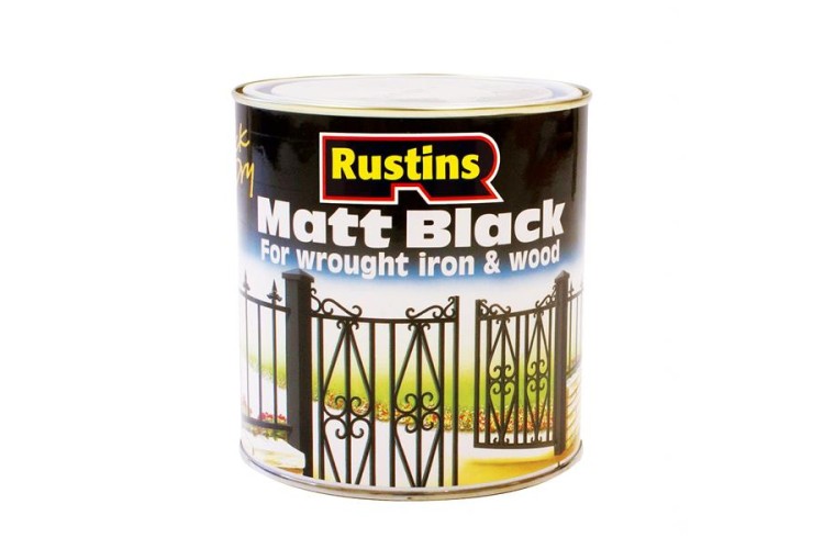 Rustins Matt Black Paint Quick Drying 250ml