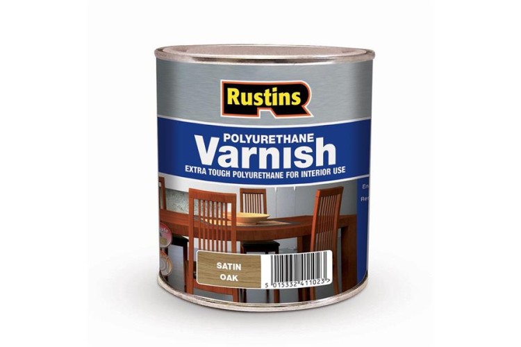 Rustins Polyurethane Varnish & Stain Satin Oak 250ml