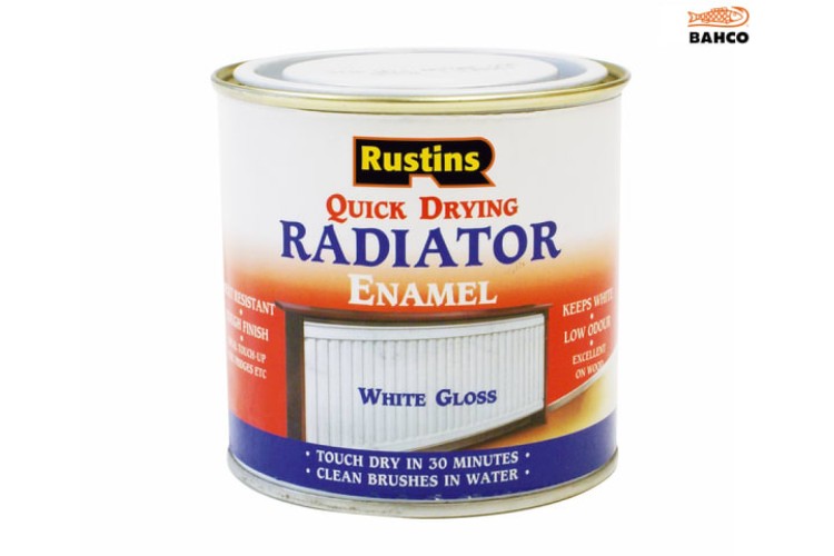 Rustins Quick Dry Radiator Enamel Paint Gloss White 250ml