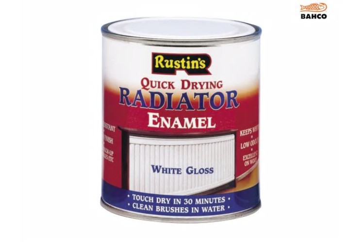 Rustins Quick Dry Radiator Enamel Paint Gloss White 500ml