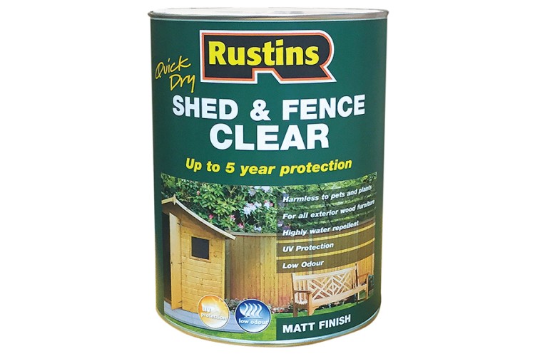 Rustins Quick Dry Shed And Fence Clear Protector 1L