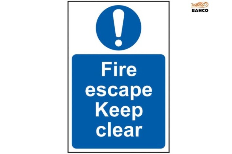 Scan Fire Escape Keep Clear - Pvc 200 X 300Mm