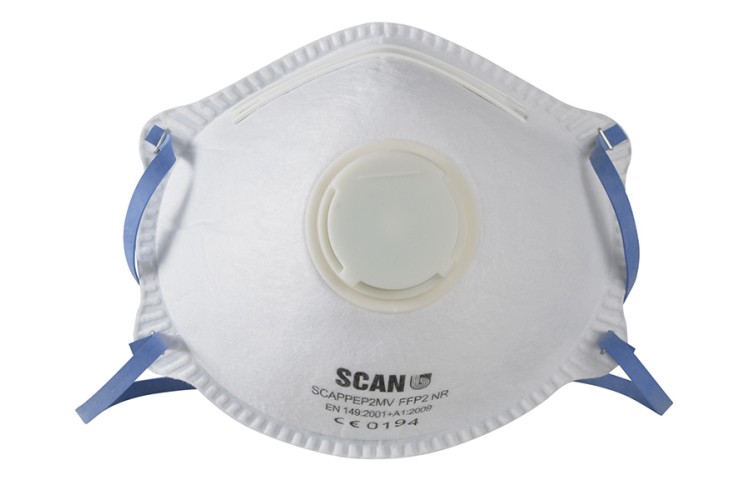 Scan Moulded Disposable Mask Valved Ffp2 Protection (Box Of 10)