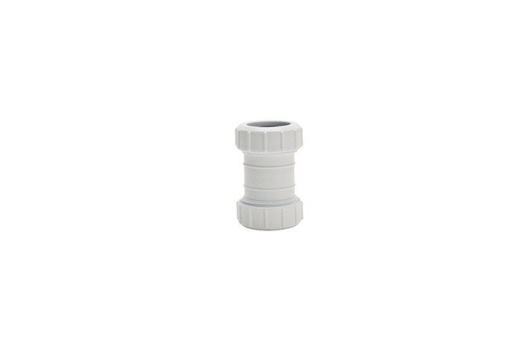 Universal White Compression Waste Stright Connector 32mm