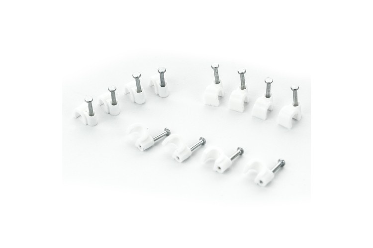 White ROUND 5MM CABLE CLIP