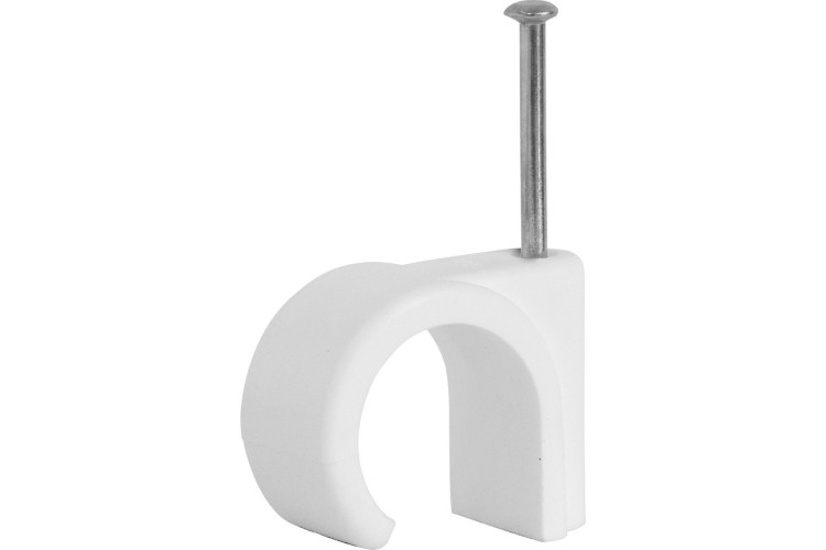 White ROUND 8MM CABLE CLIP