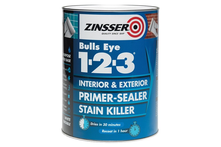 Zinsser 123 Bulls Eye Primer  Sealer Paint 2.5L