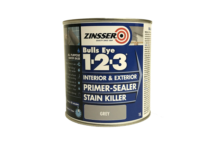 Zinsser 123 Bulls Eye Primer  Sealer Paint Grey Zinsser 1L