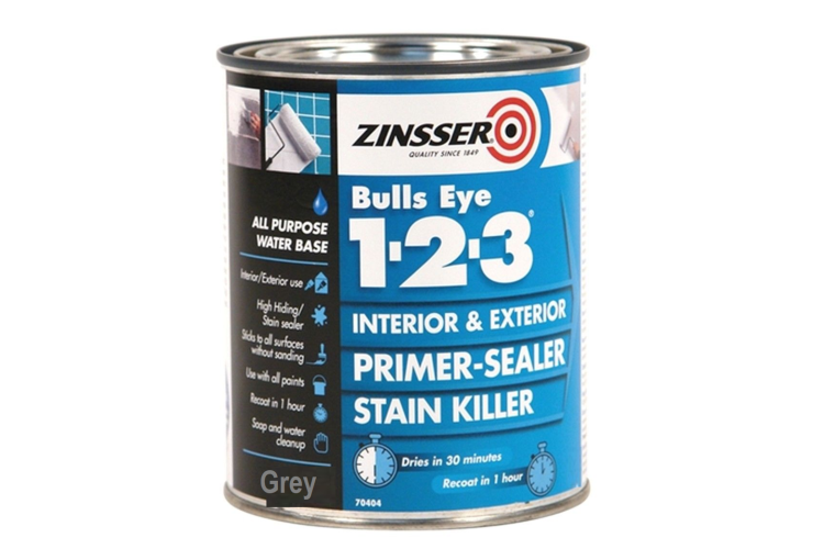 Zinsser 123 Bulls Eye Primer  Sealer Paint Grey Zinsser 500ml
