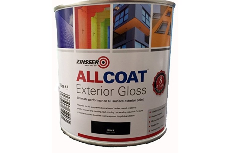 Zinsser All Coat Exterior Gloss, Black - 1 Litre