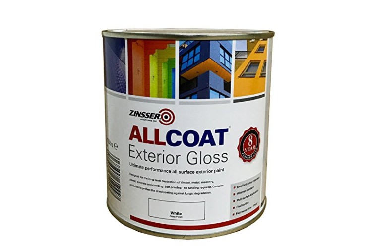 Zinsser All Coat Exterior Gloss, White - 1 Litre
