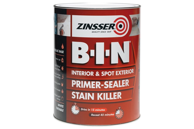 Zinsser B.I.N Primer  Sealer Stain Killer Paint 1L