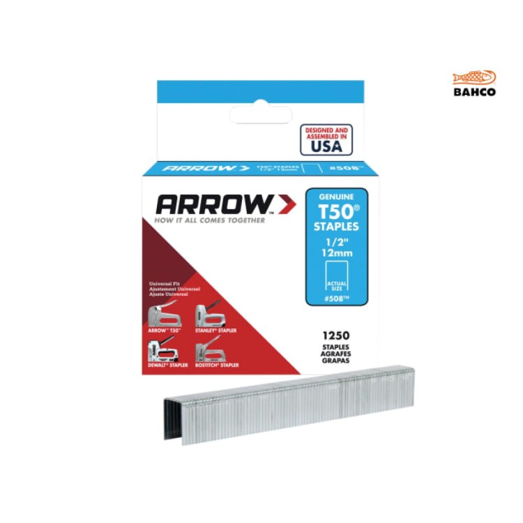 Arrow T50 Staples 12Mm (12In) Box 1250